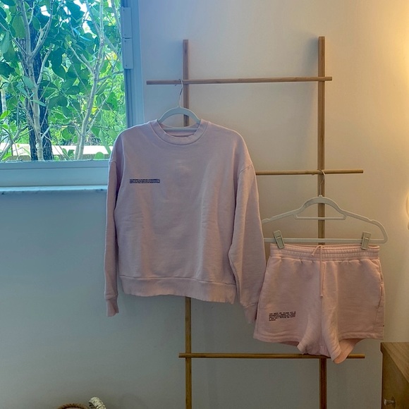 PANGAIA BABY PINK SWEATSHORT SET